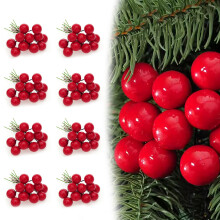 Tulpini artificiale versatile din fructe de pădure cu sârmă pentru decor DIY pentru coroane, agrafe florale de iarnă potrivite pentru atrăgător