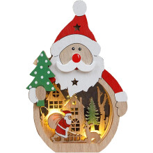 Decoración navideña a pilas, centros de mesa navideños perfectos para la decoración del hogar, diseño único en madera contrachapada de álamo