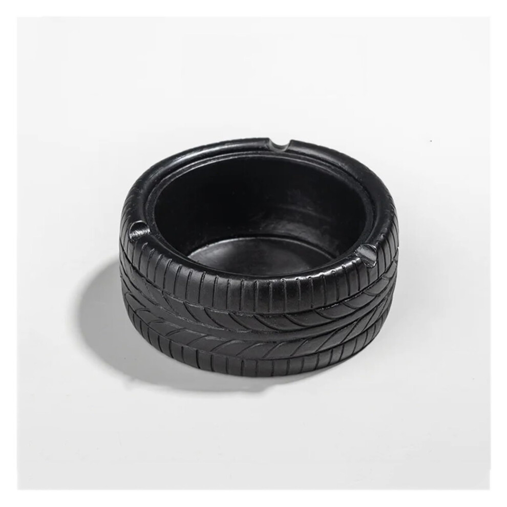 Tire Shape Resin Ashtray for Cigarettes and Cigars, Vintage Smoking Tray for Home, Office, Bar or Cafe (Color 2)