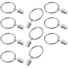 Anillos para cortinas de gran capacidad de carga, juego de 10. Anillos de clip para barra de cortina de gran tamaño y fáciles de usar, con