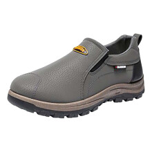 Mens Wide Fit Slip On Loafers Waterproof PU Walking Shoes AntiSkid Outdoor Hiking Trainers Grey 8.5 UK