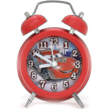 Alarm Clock Lighting Mcqueen Cars Student Cartoon Bedside Clock Girls' Bedroom Dual Bell Red
