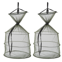 Angler's Dream, Nylon-Gewebe und trichterförmige Eingänge, für Präzision und einfache Handhabung, Köderfischfalle, Schwarz (2 Stück)