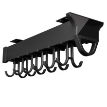 Pull Out Closet Rod with Double Track Soft Close for Kitchen Pantry Adjustable 14in Hanging Organizer