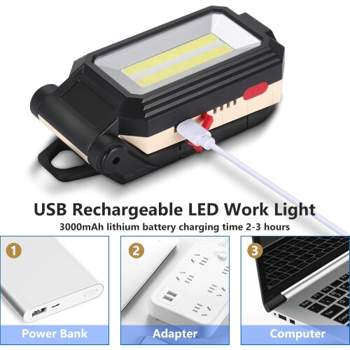 Ισχυρό φως εργασίας COB LED, λάμπα επιθεώρησης με μαγνητική βάση, αποτελεσματική 1