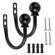 Accessoires de fenêtre élégants, embrasses de rideaux en nickel brossé, lot de 2 pour une touche de modernité dans un décor traditionnel