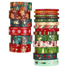 Ruban adhésif décoratif Washi de haute qualité aux motifs délicats, idéal pour la création de cartes de Noël, l'emballage de cadeaux, les