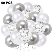Ballons blancs et dorés pour fête d'anniversaire, ballons à confettis métalliques pour mariage et fiançailles, ballons de fête de qualité