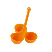Silicone Egg Poacher Cups with Long Handle, Flexible Molds for Easy Cooking, Dishwasher Safe