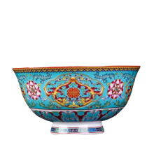 Chinese Porcelain Bowl 15.6cm Jingdezhen Bone China Rice Bowl Elegant Palace Enamel Dinnerware
