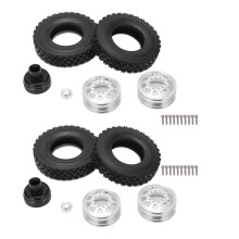Peças de atualização para carros RC: pneus de borracha com rodas de liga de alumínio. Amortecimento robusto e resistente ao desgaste.