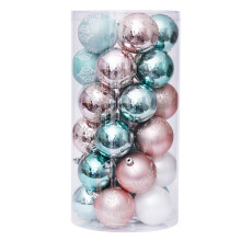 Délices Festifs, Boules de Noël Incassables Or Rose, Pendentifs Légers pour les Fêtes, Finition Mate pour une touche d'Élégance