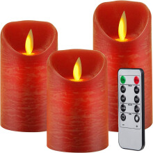 Lumânări LED fără flacără, sigure pentru interior, stâlpi din ceară reală cu pâlpâire realistă, alimentată cu baterii, lumină albă