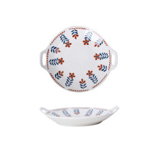 Japanese Dinnerware Set Ceramic Plate and Bowl 9.2 Inch DoubleEar Serving Plate Microwave Dishwasher Safe