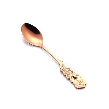 Stainless Steel Teaspoon Set with Elegant Gold Design for Coffee, Dessert, Ice Cream and Cake