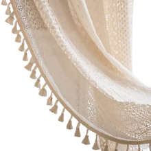 Rideaux en dentelle style bohème lavables en machine, lot de 2, semi-transparents, en crochet ajouré, protection de l'intimité pour chambre et