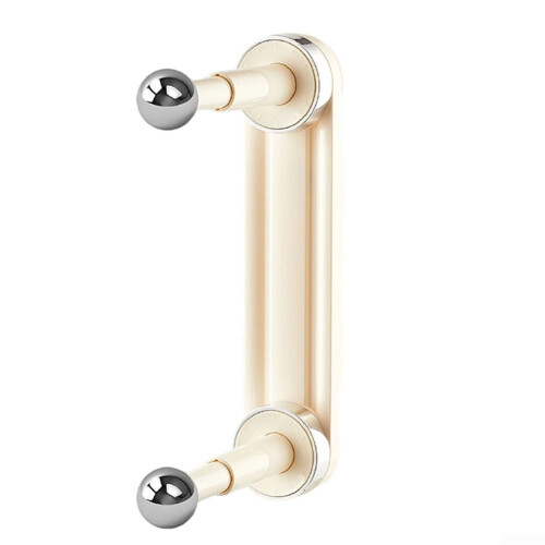 Double Rod Telescopic Clothes Rack with Adjustable Hook, NoDrill Wall Mount, Waterproof ABS Organizer (White)