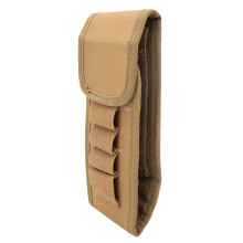 Bolsa tática cáqui com sistema Molle, bolsa de acessórios em nylon de liberação rápida para 16 cartuchos, com clipe para cinto, colete ou