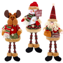 Decorațiuni festive de Crăciun pentru raft, moale și confortabil, din pluș, cu Moș Crăciun, om de zăpadă, ren, pentru șemineu de masă,