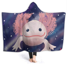 Wearable Blanket Fleece Hooded Cape with Sherpa Lining for Kids 50 x 40 Inch