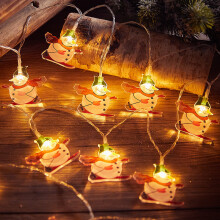 Guirlande lumineuse « Flocons de neige et bonhommes de neige » pour une ambiance féérique. Illuminez vos fêtes avec cette décoration économe