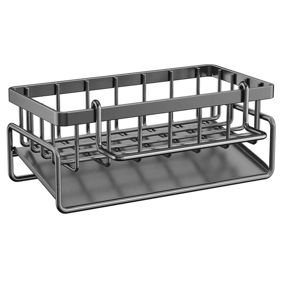 Stainless Steel Sink Caddy Organizer With Sponge Holder, Soap Dish And Dishcloth Rack For Kitchen Countertop (Grey) 9119770394620