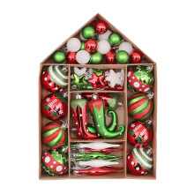 Décorations de Noël exquises, 70 pièces sur le thème des lutins (3 à 8 cm), incassables et prêtes à suspendre, avec une surface mate, pour