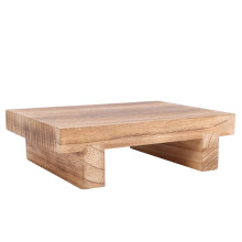 Wood Step Stool Vintage Wooden Footrest Ergonomic NonSlip for Home Office Kitchen Bathroom 25x18x7cm