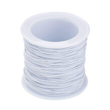 3mm Round Nylon Elastic Cord for Mask Making, Sewing, Jewellery Beading, White, 1 Meter