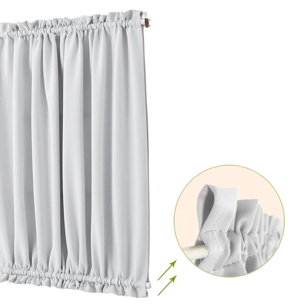 French Door Curtains For Privacy, Thermal Blackout Panels With Rod Pocket, 1 Piece Solid Color Smooth Fabric For Kitchen And Patio Doors Light 9466005393263