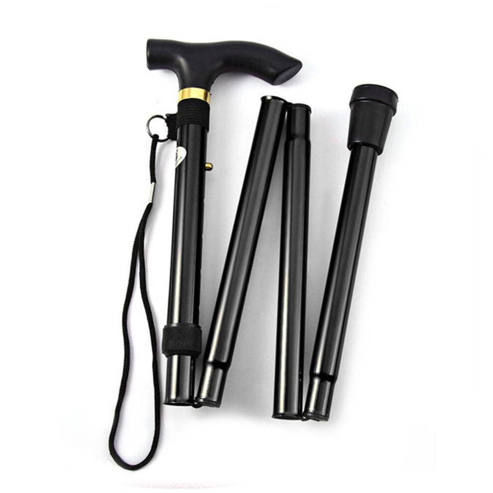 Folding Cane with Adjustable Height, Collapsible Walking Stick for Seniors and Mobility Support, Lightweight and Durable Construction Aluminum Alloy W