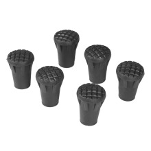 Puntas de goma para bastones de trekking con absorción de impactos que proporcionan agarre y estabilidad. Puntas universales para bastones de