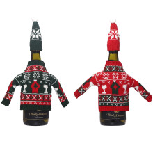 Decorațiuni de masă elegante cu material tricotat reutilizabil, accesorii adorabile pentru vin, pentru o atmosferă festivă