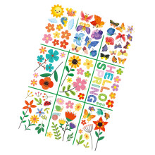 Seasonal Window Clings Flower Pattern Easy Application Safe-B