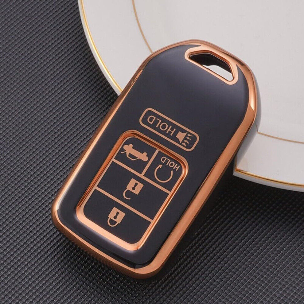 Car Remote Key Fob Cover Case Compatible With Civic Accord Crv Hrv Pilot Odyssey Fit Ridgeline Crosstour Crider Spirior (Black) Black 9119770395504