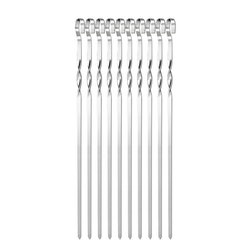 Double Fashion BBQ Skewers Flat Round-Short twisted patter