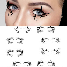 Halloween Professional Eye Shadow Tattoo Temporary Tattoos Sticker Women Halloween Party Eye Makeup Stickers Fake Tattoo,8Pc/Set