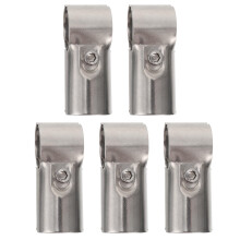 5pcs Stainless Steel Curtain Rod Connectors AntiRust Wardrobe Rail Extenders for Closet Bathroom Balcony