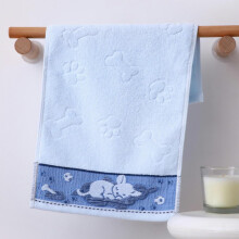 2 Pack Cotton Puppy Pattern Kids Face Towels Soft Absorbent for Bath or Washing 74x34cm Blue