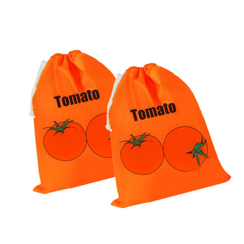 Grocery Bag With Drawstring for Picnics Camping Kitchen-Orange