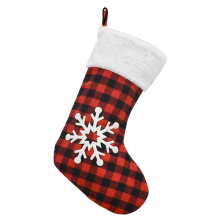 También sirve como regalo: elegante calcetín navideño a cuadros, material elástico lavable a mano, decoración festiva con amplio espacio para