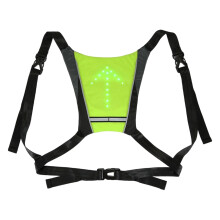 LED Bike Vest with Wireless Turn Signal, Reflective Adjustable Safety Backpack for Night Cycling and Commuting