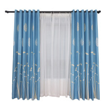 Thermal Insulated Drapes with Gold Palm Tree Design, Printed Microfiber Room Darkening Curtains for Bedroom and Living Room, Stylish Window Panels for