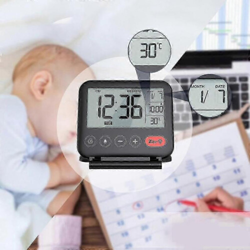 Foldable Digital Travel Alarm Clock Folding Bedside Clock with Snooze Mode 1