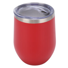 Copo térmico de aço inoxidável para vinho, tampa livre de BPA, para bebidas quentes e frias, 355 ml (12 oz), vermelho