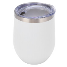 Dobbeltlags vakuumisolerende vinglas, 12 oz rustfrit ståltumbler med BPA-frit låg, holder drikkevarer varme eller kolde i længere tid, perfekt F