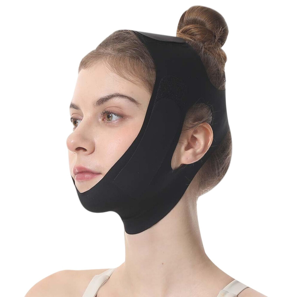 Face Slimming Chin Strap for Sleeping, Breathable Nylon Overnight Band for Jawline Lift & Firming