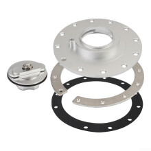 Billet Aluminum Fuel Cell Gas Cap with 12 Bolt Holes and Rubber Gasket for Cars and Trucks