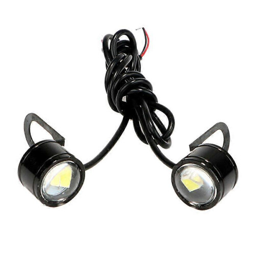 2 Pcs White LED Motorcycle Headlight Spotlight Daytime Running Light