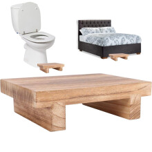 Wooden Bedside Step Stool for Beds, Footrest and Stepping Stool for Adults and Kids